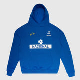 Ayrton Senna kapucnis pulóver, nacional, modrý
