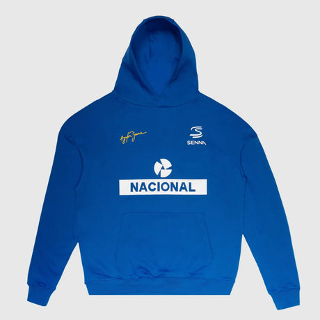 Ayrton Senna kapucnis pulóver, nacional, modrý