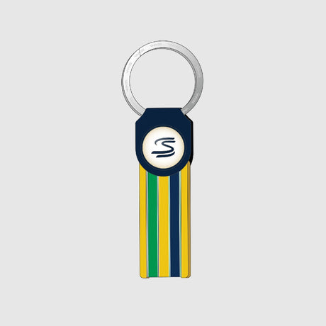 Ayrton Senna kľúčenka, pruhovaná, modrá