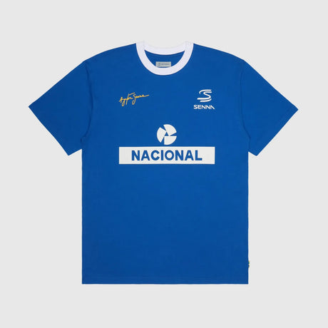 Ayrton Senna póló, nacional ringer, modré