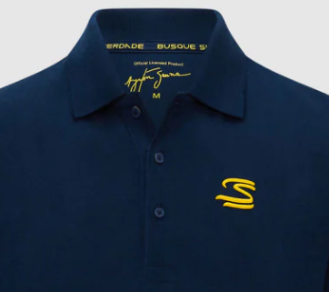 Ayrton Senna tričko s golierom, Modrá, muži
