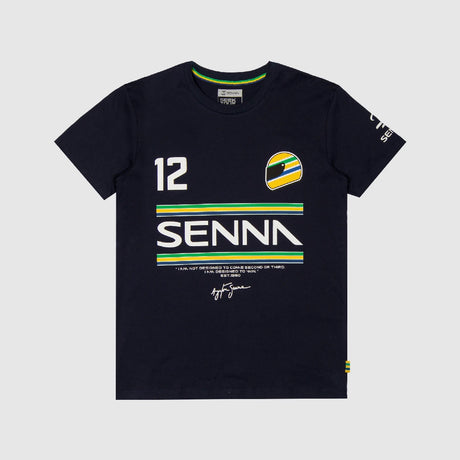 Ayrton Senna tričko, 12 pruhov, modré