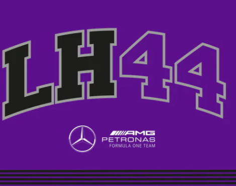 Lewis Hamilton Flagge, Mercedes, 90x120cm, ohne Mast, lila 2023