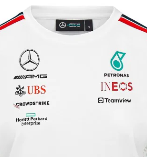 Mercedes tričko, driver, Tím, Ženy, Biela, 2023