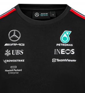 Mercedes tričko, driver, Tím, Ženy, Čierna, 2023
