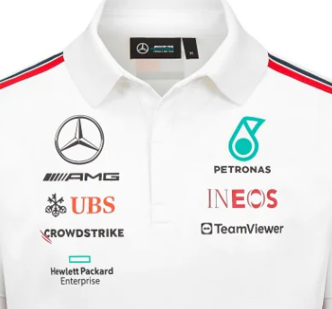 Mercedes T-Shirt mit Kragen, Team, Weiß, 2023