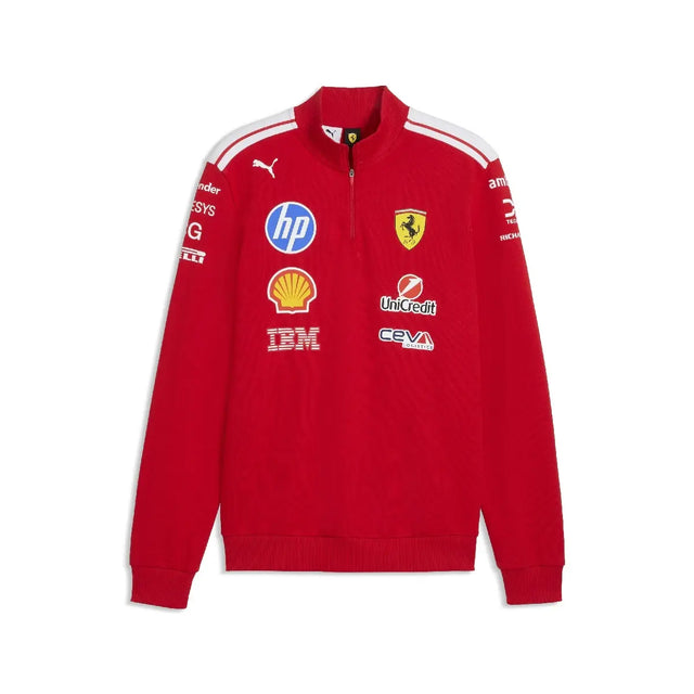 Ferrari pulóver, tím, polovičný zips, T7, červený