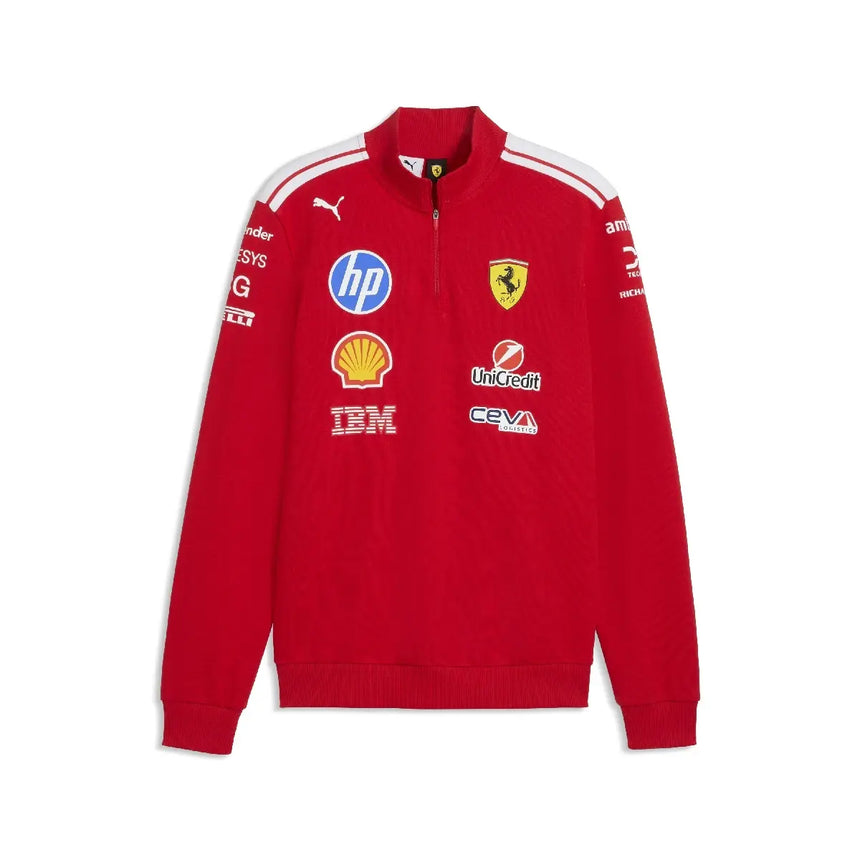 Ferrari pulóver, tím, polovičný zips, T7, červený
