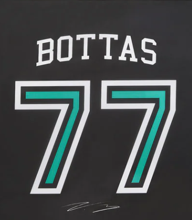Vlajka Mercedes, Valtteri Bottas, 120x90 cm, čierna, 2021