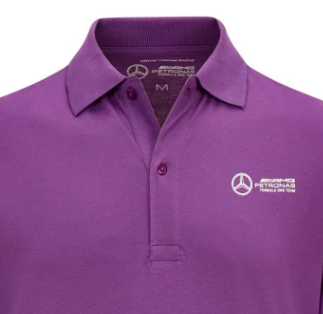 Mercedes T-Shirt mit Kragen, Lewis Hamilton Logo, lila