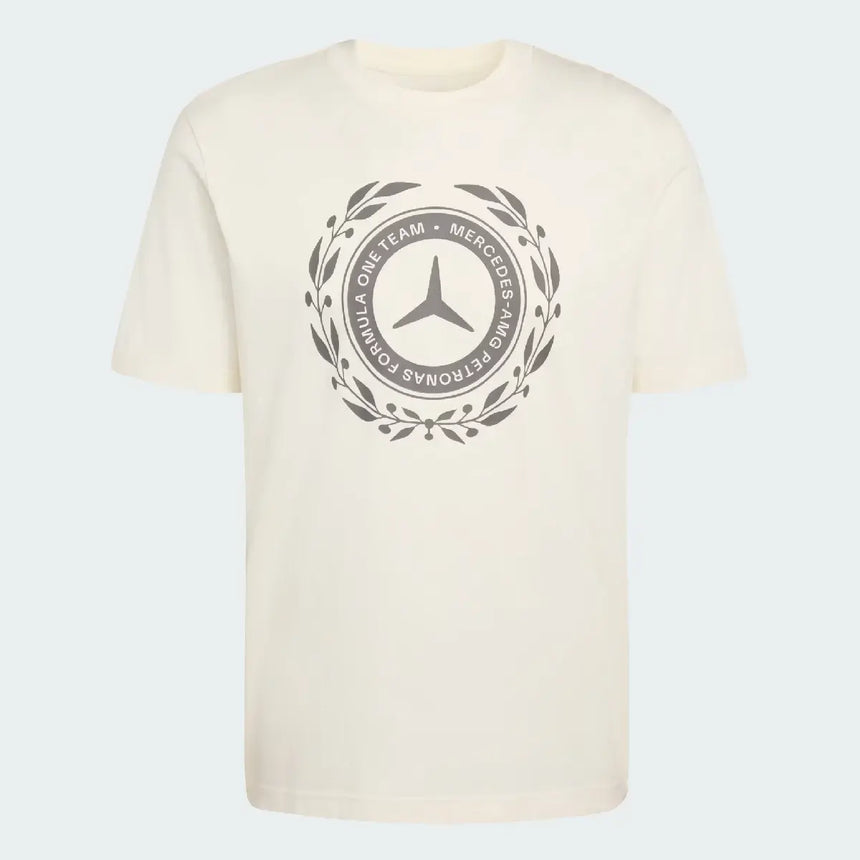 Mercedes póló, Silver Arrows, adidas, biele, 2026