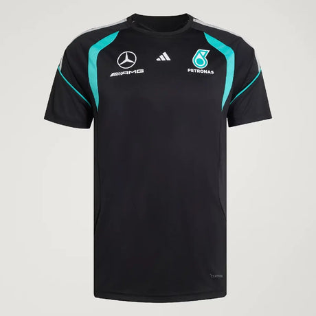 Mercedes póló, tím, mechanici, adidas, čierne, 2026