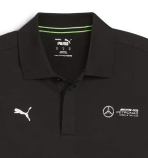 Mercedes Kragen-T-Shirt, Puma, Essential, schwarz