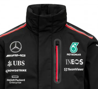 Mercedes Regenjacke, Team, Schwarz, 2023