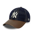 New York Yankees čiapka, lodenová koža, New Era, 9TWENTY, hnedá