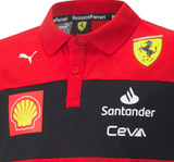 Puma Ferrari children's collared shirt, red, 2022