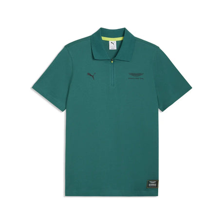 Polo tričko Aston Martin, Jaquard, normálny strih, Puma, zelené