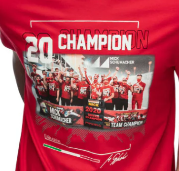 Tričko Mick Schumacher, majster sveta F2 2020, červené, 2020