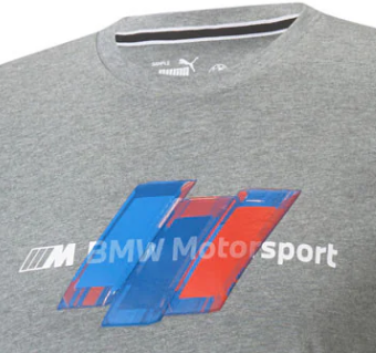 BMW tričko, logo Puma BMW Motorsport, sivá, 2021