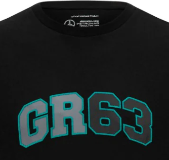 Mercedes tričko, George Russell logo, Čierna