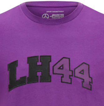 Mercedes T-shirt, Lewis Hamilton logo, purple